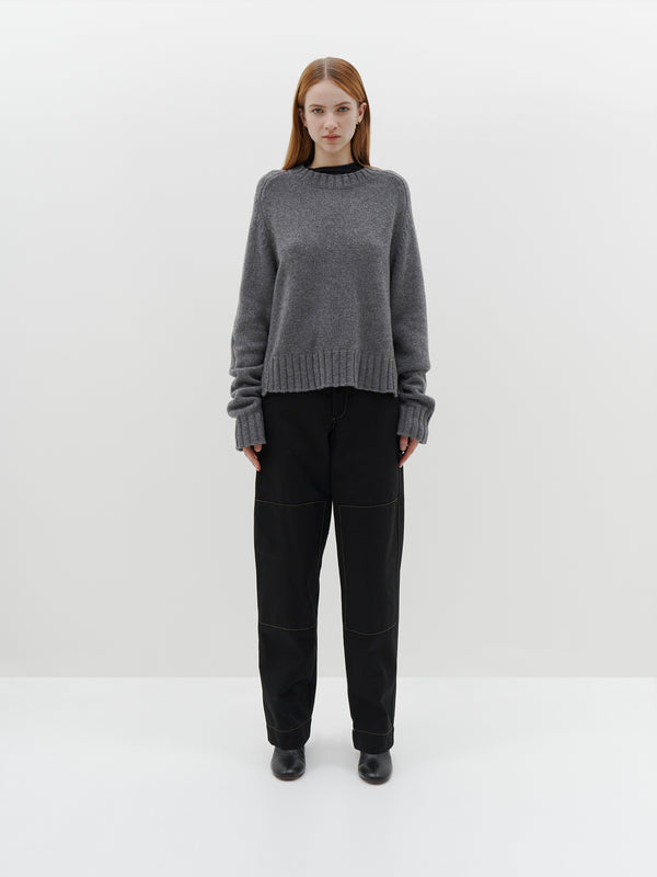 wool cashmere chunky crew knit