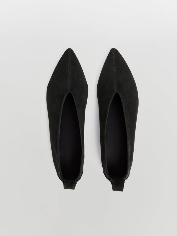 suede point toe flat