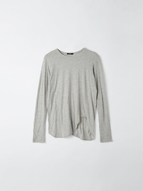 regular scoop hem long sleeve t.shirt