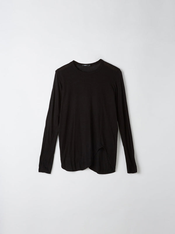 regular scoop hem long sleeve t.shirt