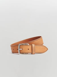 contrast stitch leather belt