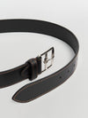 contrast stitch leather belt