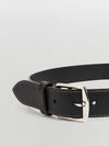 contrast stitch leather belt