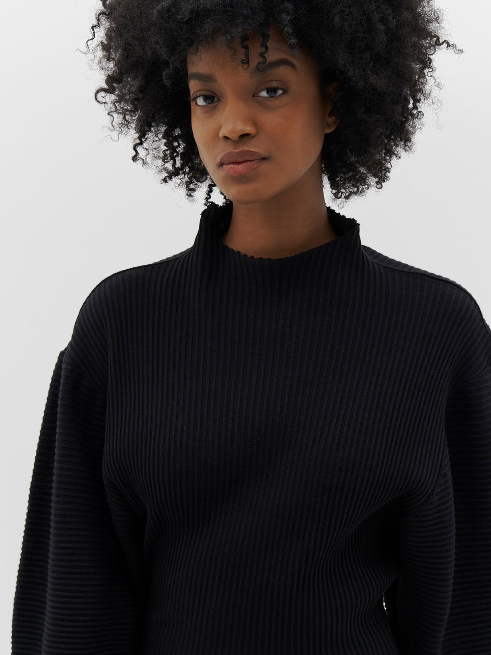 voluminous sleeve rib top