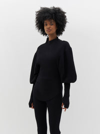 voluminous sleeve rib top