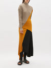 panelled funnel neck rib top