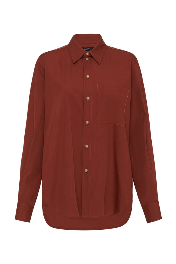 contrast detail dinner shirt