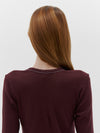 slim rib v neck long sleeve t.shirt