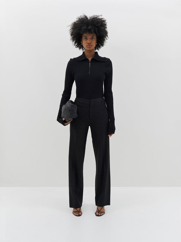 crepe bandless tailored pant