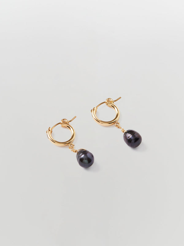 lanai & co black pearl drop earrings