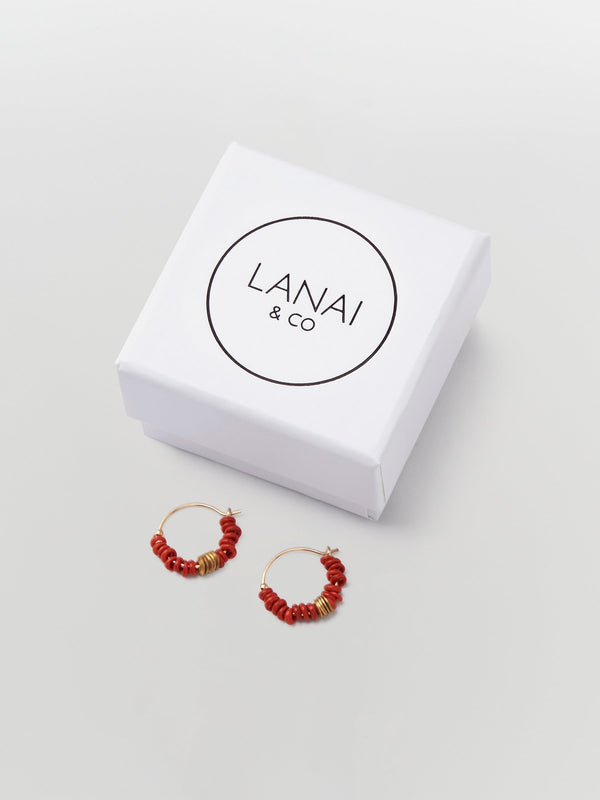 lanai & co red java mini hoops