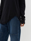 regular scoop hem long sleeve t.shirt