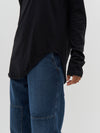 regular scoop hem long sleeve t.shirt