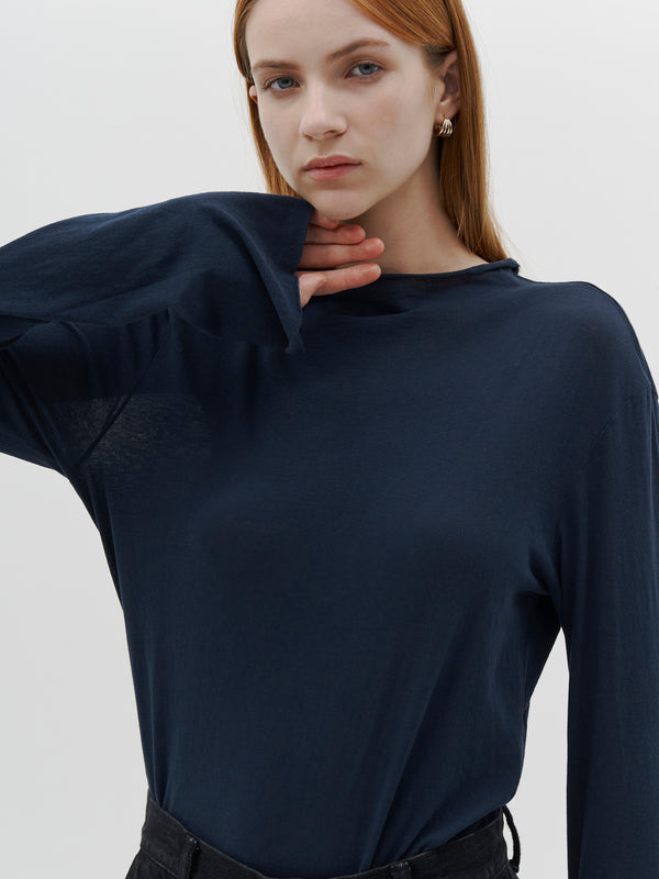 regular raised neck long sleeve t.shirt