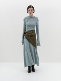 mini rib draped skirt