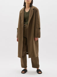 mercerised cotton twill trench