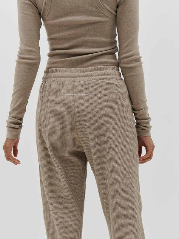 pin tuck detail waffle pant