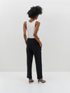 crepe cuffed hem tailored pant