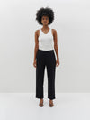 crepe cuffed hem tailored pant