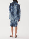 bleached shibori denim dress