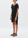 bassike v neck jersey slip dress in washed charcoal