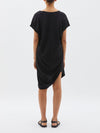 bassike v neck jersey slip dress in washed charcoal