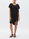 bassike v neck jersey slip dress in washed charcoal