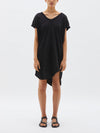 bassike v neck jersey slip dress in washed charcoal